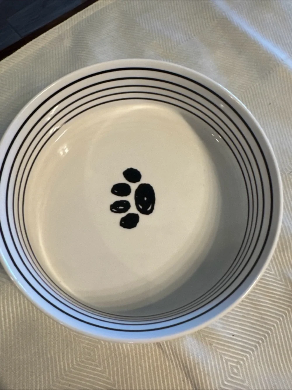 Ceramic Snoopy Dog Bowl in White and Black